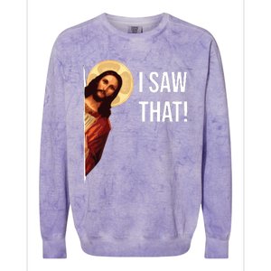 I Saw That Funny Christian Jesus Graphic Colorblast Crewneck Sweatshirt