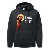 I Saw That Funny Christian Jesus Graphic Performance Fleece Hoodie