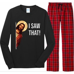 I Saw That Funny Christian Jesus Graphic Long Sleeve Pajama Set