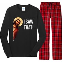 I Saw That Funny Christian Jesus Graphic Long Sleeve Pajama Set