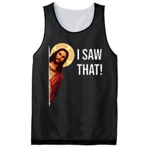 I Saw That Funny Christian Jesus Graphic Mesh Reversible Basketball Jersey Tank