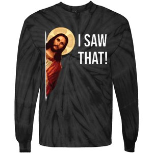 I Saw That Funny Christian Jesus Graphic Tie-Dye Long Sleeve Shirt