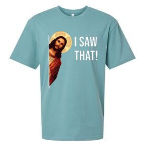 I Saw That Funny Christian Jesus Graphic Sueded Cloud Jersey T-Shirt