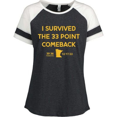 I Survived The 33 Point Comeback Football Enza Ladies Jersey Colorblock Tee