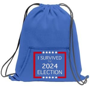 I Survived The 2024 Election Sweatshirt Cinch Pack Bag