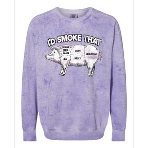 I'd Smoke That Pig Grill Bbq Meat Barbeque Colorblast Crewneck Sweatshirt