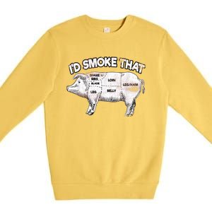 I'd Smoke That Pig Grill Bbq Meat Barbeque Premium Crewneck Sweatshirt