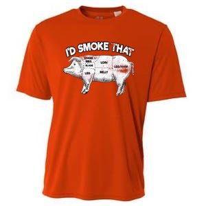 I'd Smoke That Pig Grill Bbq Meat Barbeque Cooling Performance Crew T-Shirt