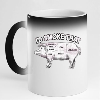 I'd Smoke That Pig Grill Bbq Meat Barbeque 11oz Black Color Changing Mug