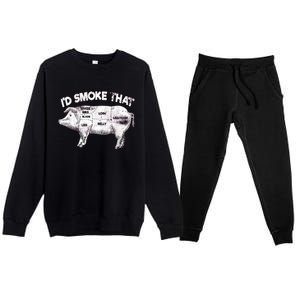 I'd Smoke That Pig Grill Bbq Meat Barbeque Premium Crewneck Sweatsuit Set