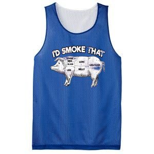 I'd Smoke That Pig Grill Bbq Meat Barbeque Mesh Reversible Basketball Jersey Tank