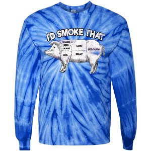 I'd Smoke That Pig Grill Bbq Meat Barbeque Tie-Dye Long Sleeve Shirt