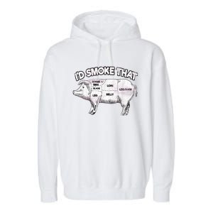 I'd Smoke That Pig Grill Bbq Meat Barbeque Garment-Dyed Fleece Hoodie