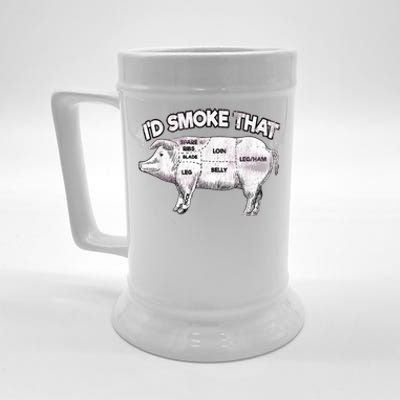 I'd Smoke That Pig Grill Bbq Meat Barbeque Beer Stein