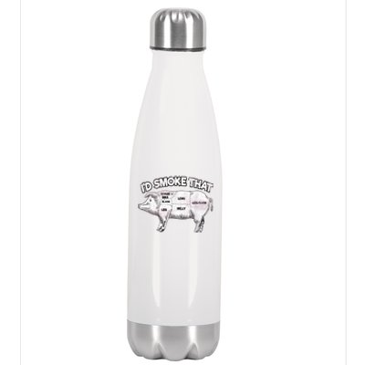 I'd Smoke That Pig Grill Bbq Meat Barbeque Stainless Steel Insulated Water Bottle