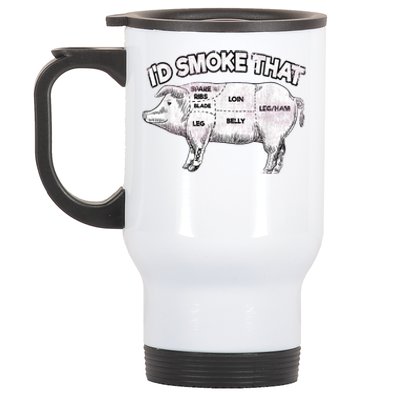 I'd Smoke That Pig Grill Bbq Meat Barbeque Stainless Steel Travel Mug