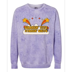 Inappropriate Shaking Tits And Taking Shits Embarassing Colorblast Crewneck Sweatshirt