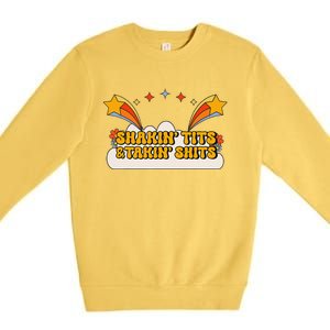 Inappropriate Shaking Tits And Taking Shits Embarassing Premium Crewneck Sweatshirt