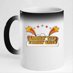 Inappropriate Shaking Tits And Taking Shits Embarassing 11oz Black Color Changing Mug