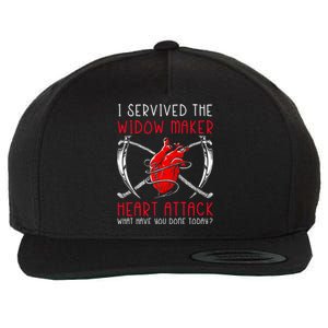 I Survived The Widow Maker Heart Attack Heart Disease Gift Wool Snapback Cap