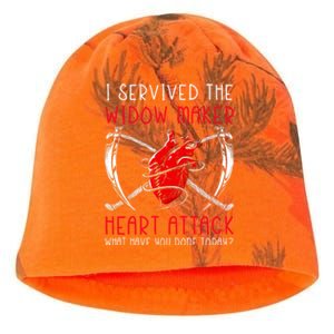 I Survived The Widow Maker Heart Attack Heart Disease Gift Kati - Camo Knit Beanie