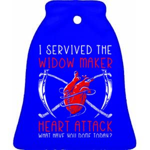 I Survived The Widow Maker Heart Attack Heart Disease Gift Ceramic Bell Ornament