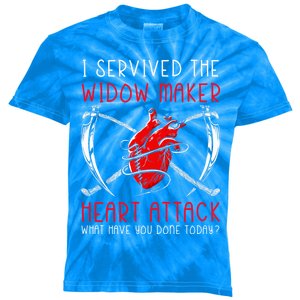 I Survived The Widow Maker Heart Attack Heart Disease Gift Kids Tie-Dye T-Shirt