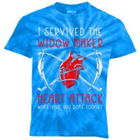 I Survived The Widow Maker Heart Attack Heart Disease Gift Kids Tie-Dye T-Shirt