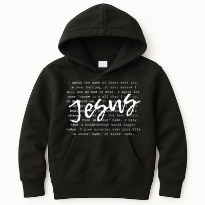 I Speak The Name Of Jesus Christian Faith Prayer Kids Hoodie