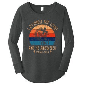 I Sought The Lord And He Answered Me Cross Bible Women's Perfect Tri Tunic Long Sleeve Shirt