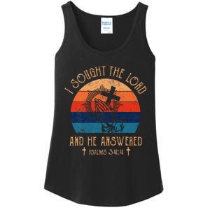 I Sought The Lord And He Answered Me Cross Bible Ladies Essential Tank