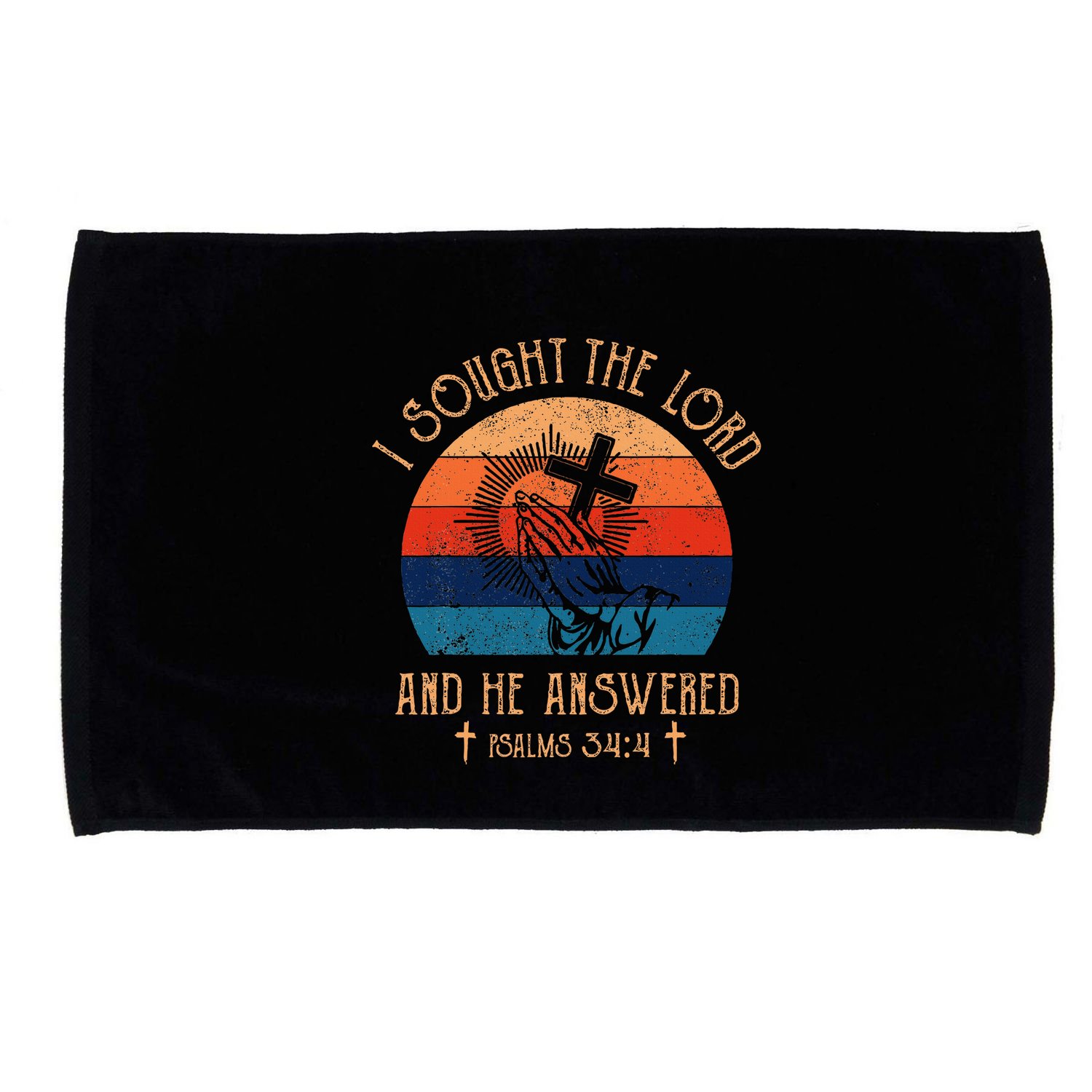 I Sought The Lord And He Answered Me Cross Bible Microfiber Hand Towel