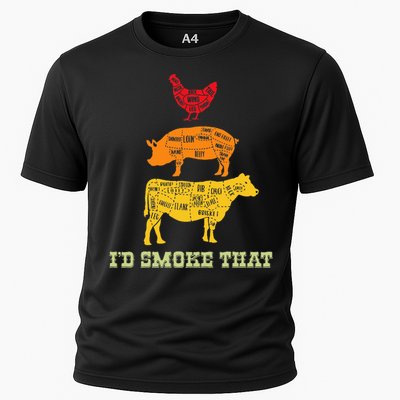 Id Smoke That Barbecue BBQ Cooling Performance Crew T-Shirt