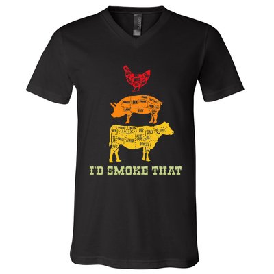 Id Smoke That Barbecue BBQ V-Neck T-Shirt