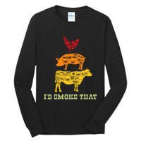 Id Smoke That Barbecue BBQ Tall Long Sleeve T-Shirt