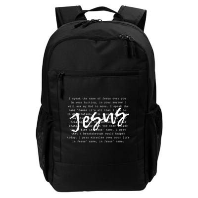 I Speak The Name Of Jesus Vintage Christian Faith Prayer Backpack