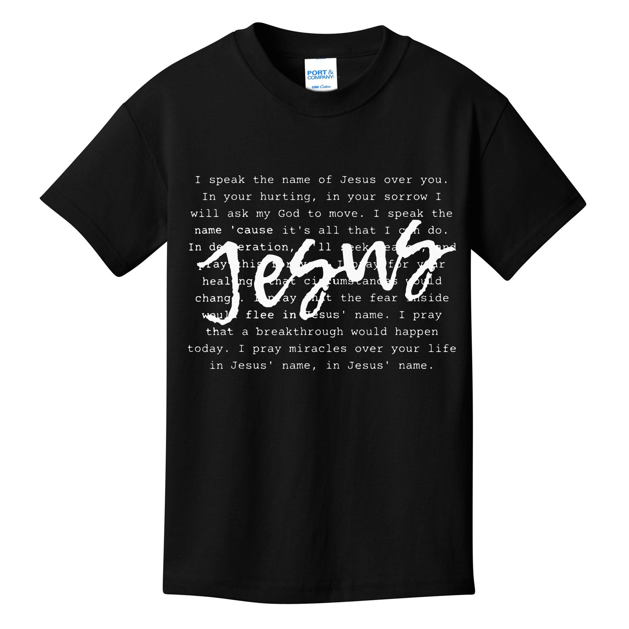 I Speak The Name Of Jesus Vintage Christian Faith Prayer Kids T-Shirt