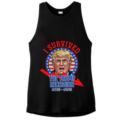 I Survived The Trump Recession Funny Ladies PosiCharge Tri-Blend Wicking Tank