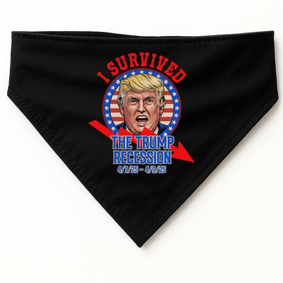 I Survived The Trump Recession Funny USA-Made Doggie Bandana