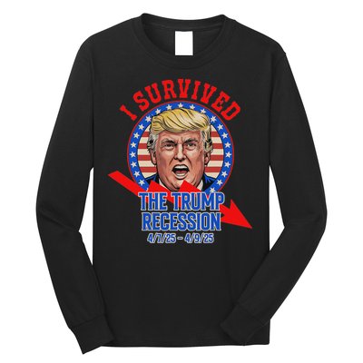 I Survived The Trump Recession Funny Long Sleeve Shirt