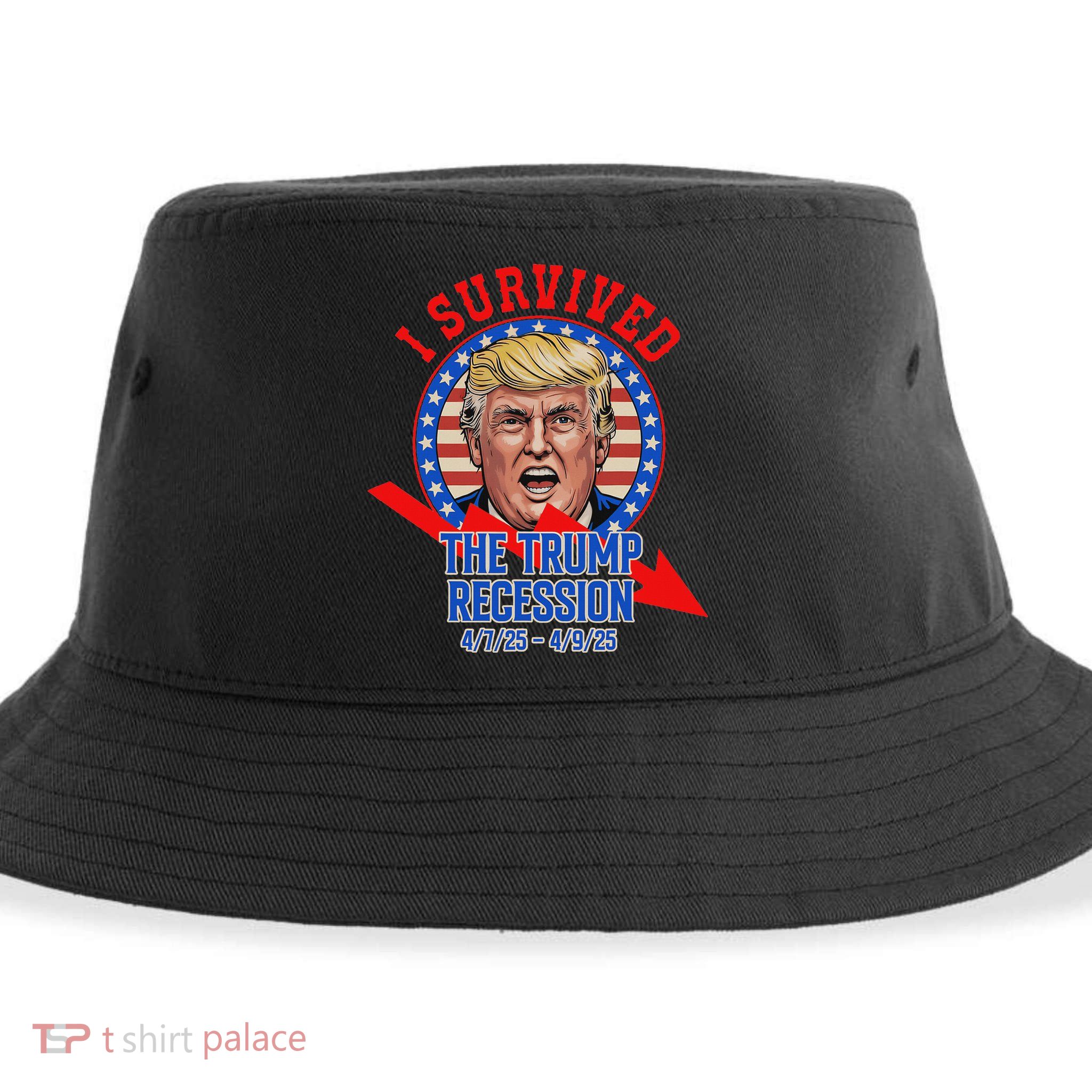 I Survived The Trump Recession Funny Sustainable Bucket Hat