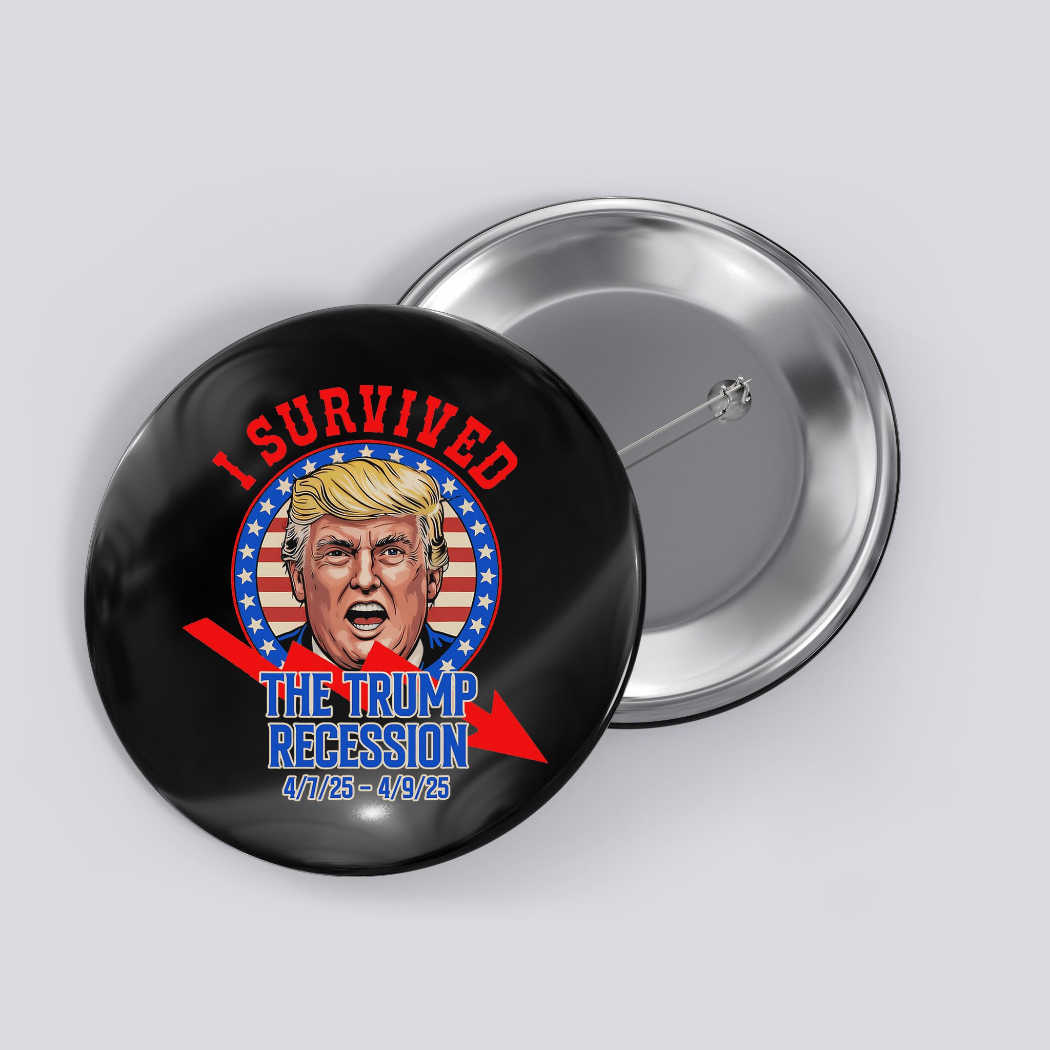 I Survived The Trump Recession Funny Button