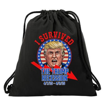 I Survived The Trump Recession Funny Drawstring Bag