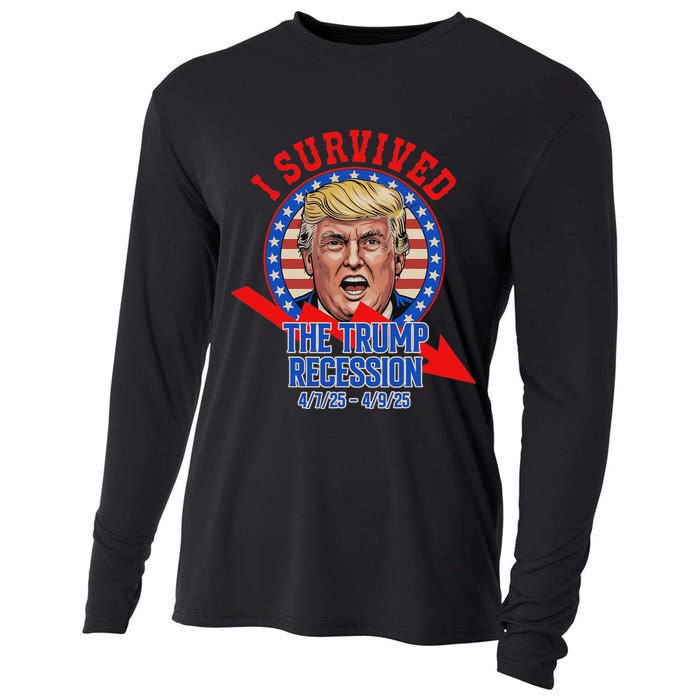 I Survived The Trump Recession Funny Cooling Performance Long Sleeve Crew