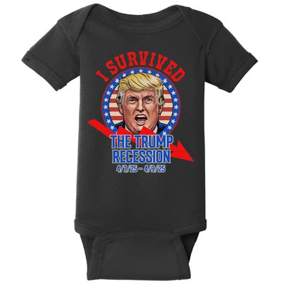 I Survived The Trump Recession Funny Baby Bodysuit