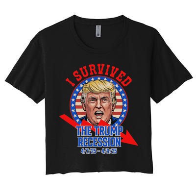 I Survived The Trump Recession Funny Crop Top