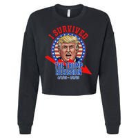 I Survived The Trump Recession Funny Cropped Pullover Crew