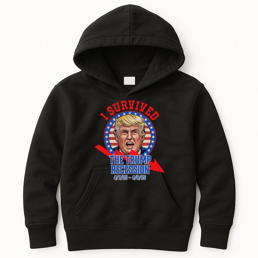 I Survived The Trump Recession Funny Kids Hoodie