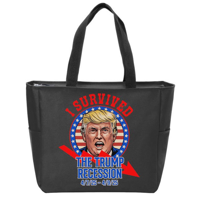 I Survived The Trump Recession Funny Zip Tote Bag