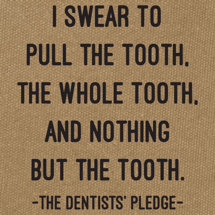I Swear To Pull The Tooth The Whole Tooth And Nothing But The Tooth Cotton Canvas Backpack